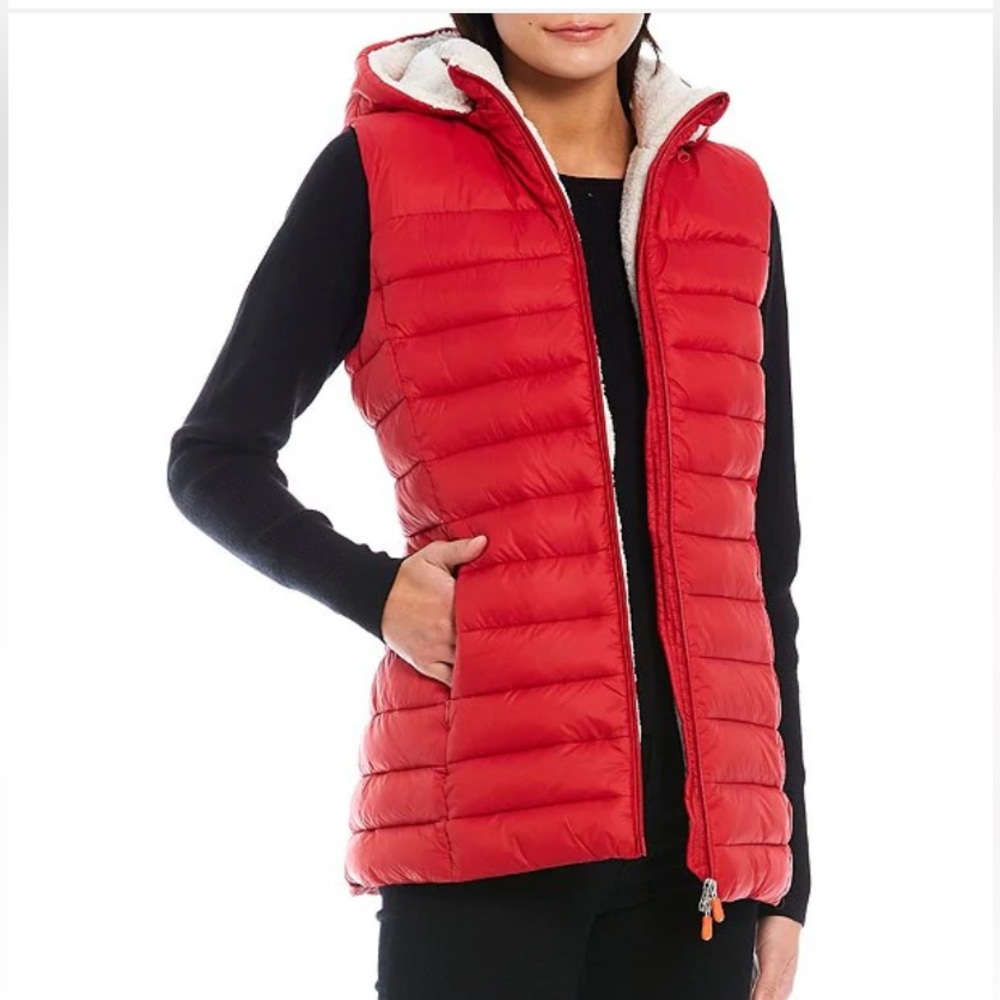 NWT Save the Duck
Margareth Faux Fur Lined Hooded Down Puffer Vest